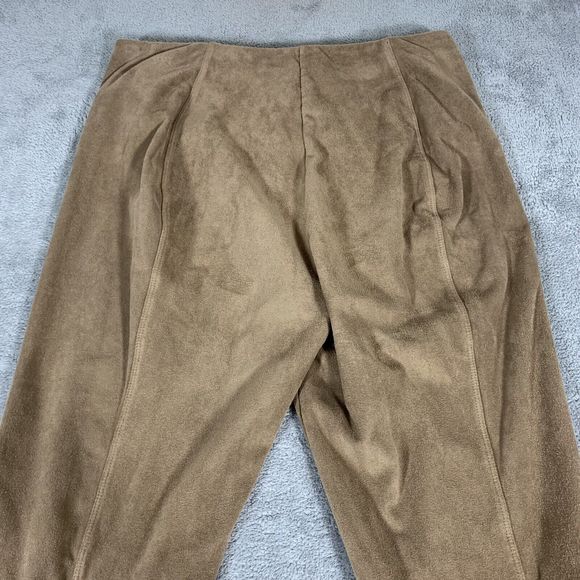 Lysse High Waisted Faux Suede Tan/brown Legging Casual Pants Size Medium - Picture 5 of 11